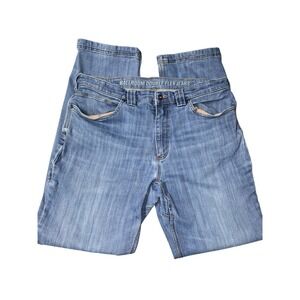 Duluth Trading Co Ballroom Double Flex Jeans Mens 36x34 Relaxed Fit Blue Denim